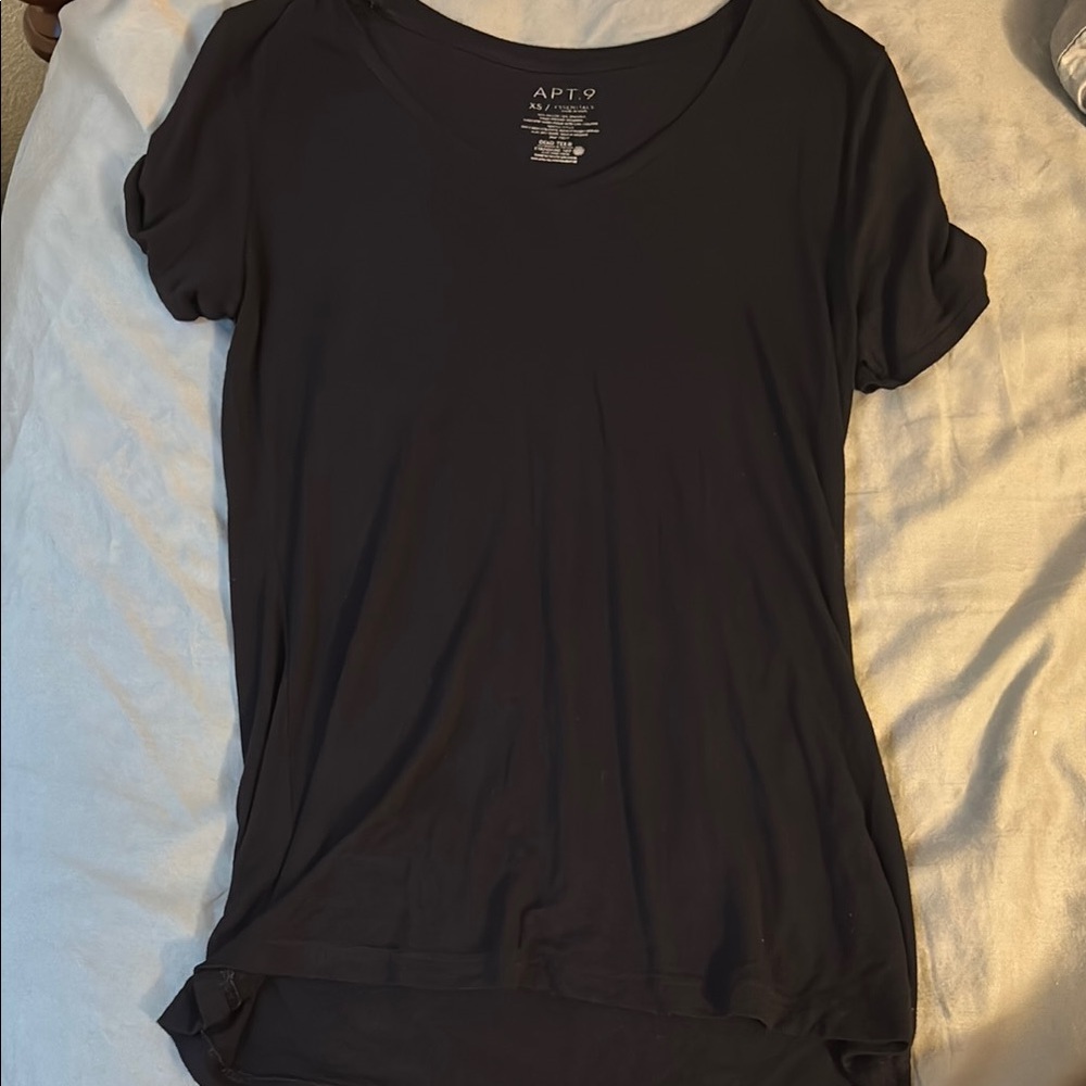 Apt. 9 Black Fitted Short Sleeve T-Shirt